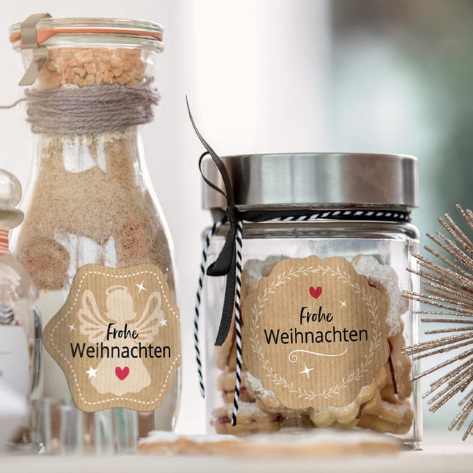 Avery Etiket Z-design Christmas pakje a 1 vel gouden kerst