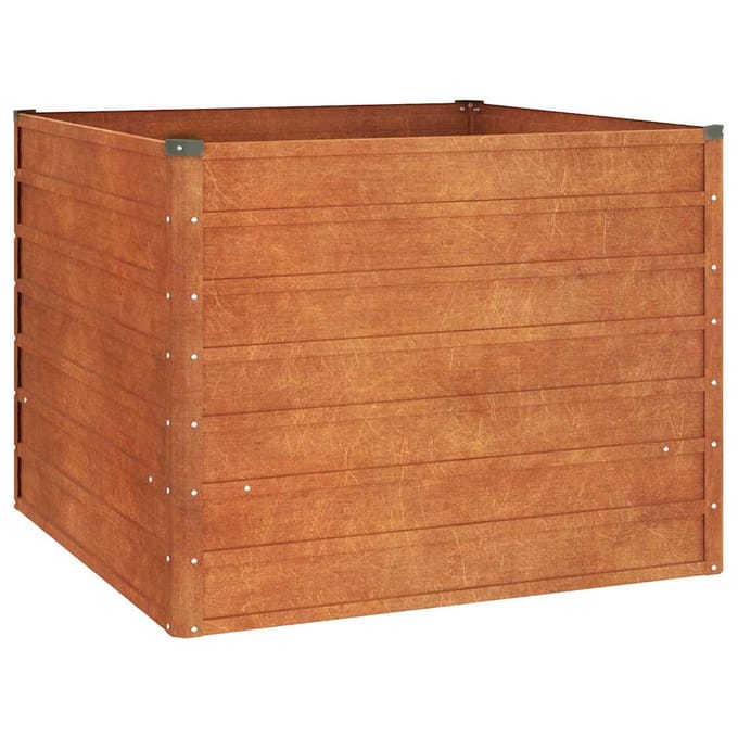 vidaXL - Plantenbak - verhoogd - 100x100x77 - cm - cortenstaal - roestig