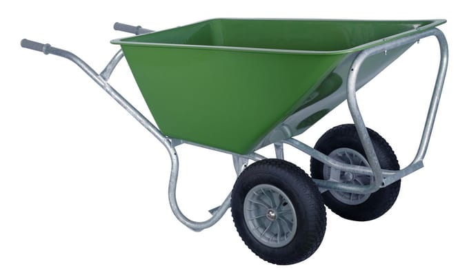 Hummer PRO Stalkruiwagen 160L groen - dubbele wielen
