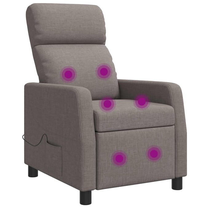 vidaXL - Massage - Relaxstoel - Taupe - Stof