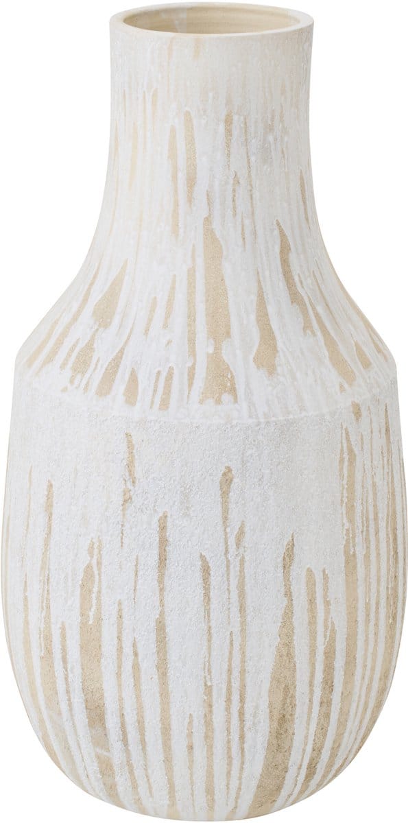 J-Line vaas - keramiek - lichtbeige/wit - large
