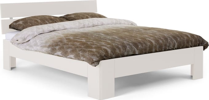 B Bright Fresh 450 Bed met Hoofdbord 90x210cm - Bedframe Wit - Eenpersoonsbedden - Instaphoogte: 45cm