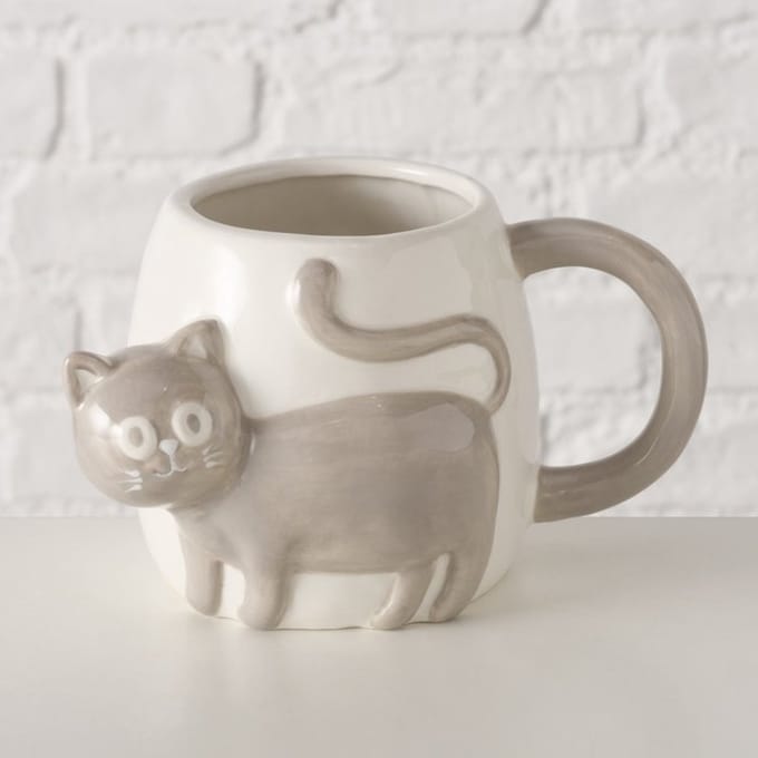 Boltze - Mok - Beker - Kat- Poes - Keramiek - 400 ml - Vaatwasser & Magnetron veilig