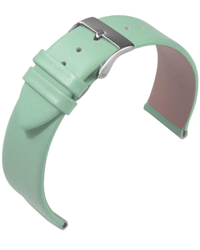 EULIT horlogeband - leer - 20 mm - groen - metalen gesp