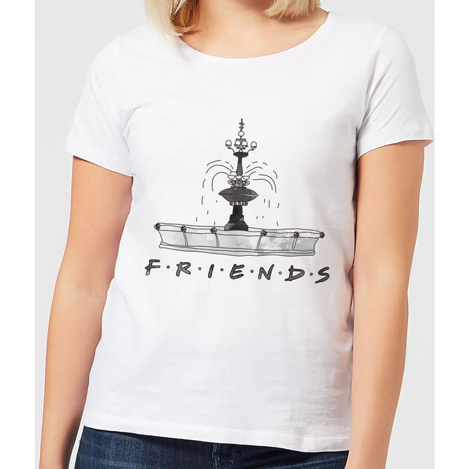 Friends Fountain Sketch dames t-shirt - Wit - M