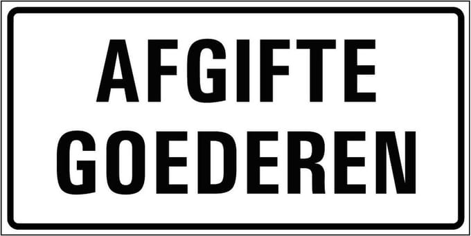 Afgifte goederen sticker 300 x 150 mm