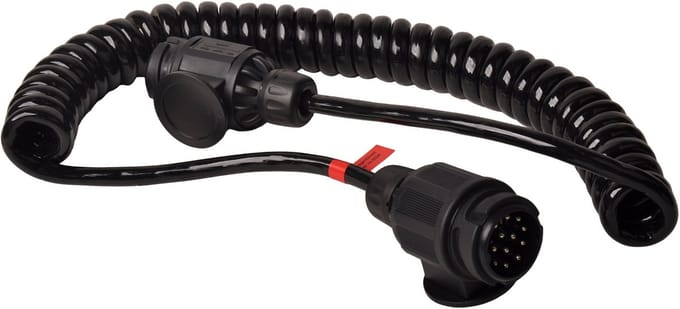 Premium verloop spiraalkabel - 2x 13-polige stekker - 90 tot 250 cm - 13 aderig