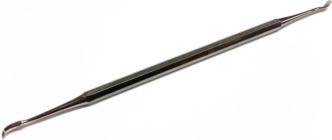 Rojafit - Professioneel - Manicure & Pedicure - Dubbelinstrument - Hoornhuidschraper & Moduleerlepel - RVS -17 cm.