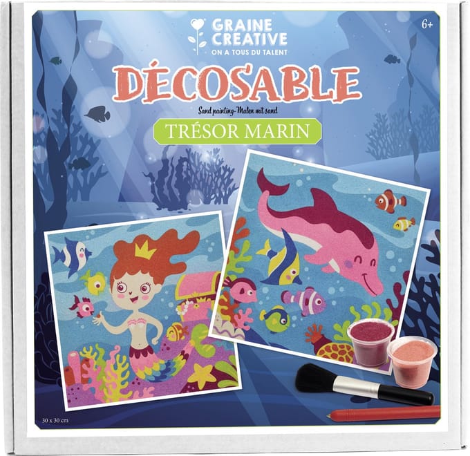 Graine Creative zandschilderen set onderwaterwereld 30x30 cm creatief.