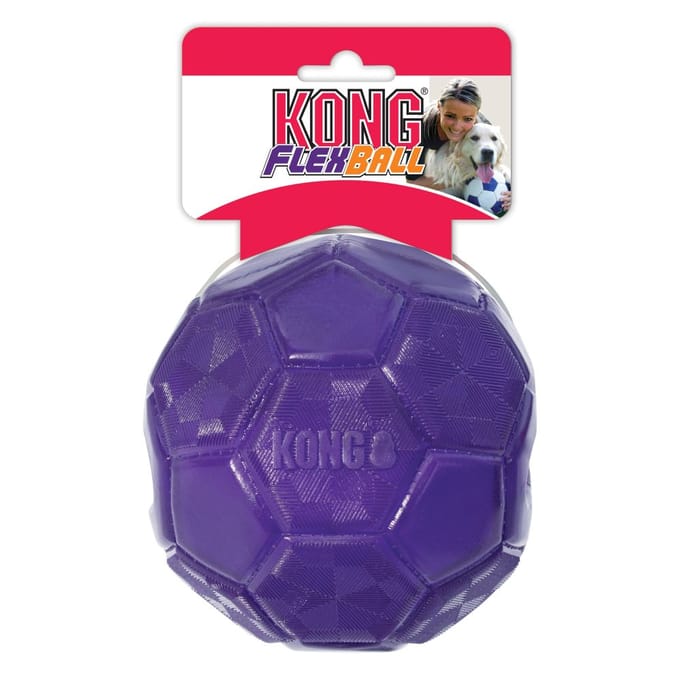 KONG FlexBall - Sterke Speelbal voor Honden - Paars - 15.5 cm