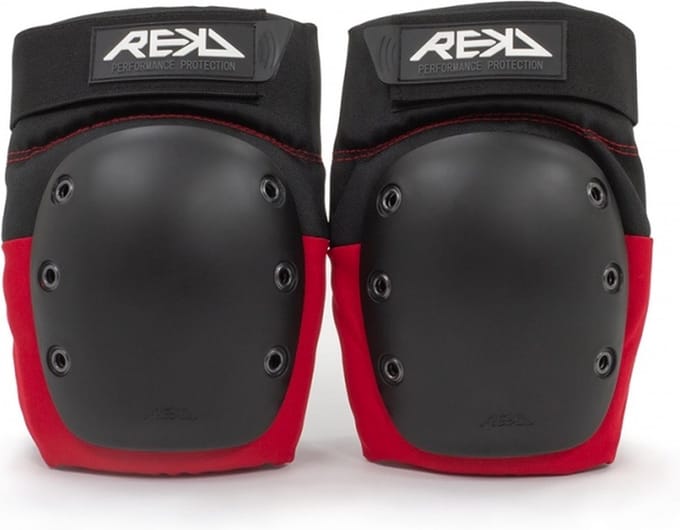 REKD RKD620 KNIEBESCHERMERS - ZWART/ROOD - LARGE