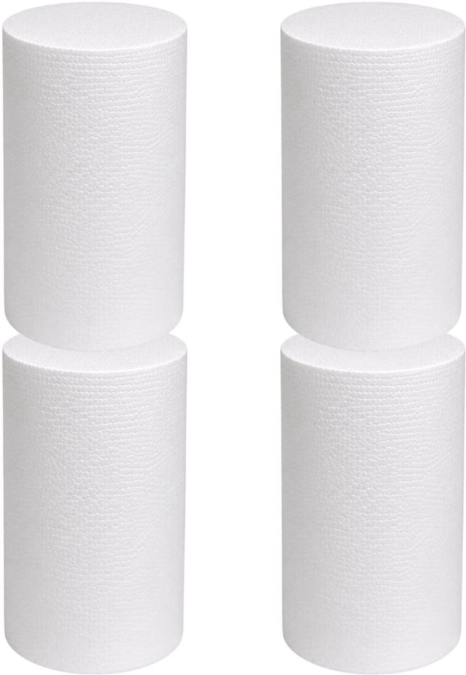Piepschuim vormen - cilinder - 4x - D15 x L30 cm - styropor hobby / DIY vorm - basis knutselfiguren