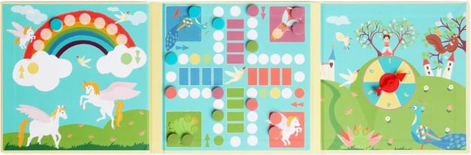 SCRATCH Magnetisch Bordspel To Go - Ludo - Eenhoorns - 58X18,5X0,5Cm - 5 Jaar