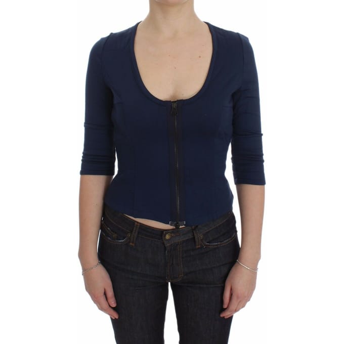 Exte Zipup Blouse Driekwart Mouwen