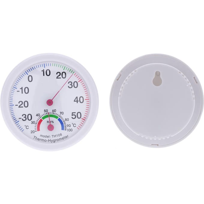 35 55 graden C Mini Binnen Analoge Temperatuur Vochtigheid Meter Thermometer Hygrometer wit