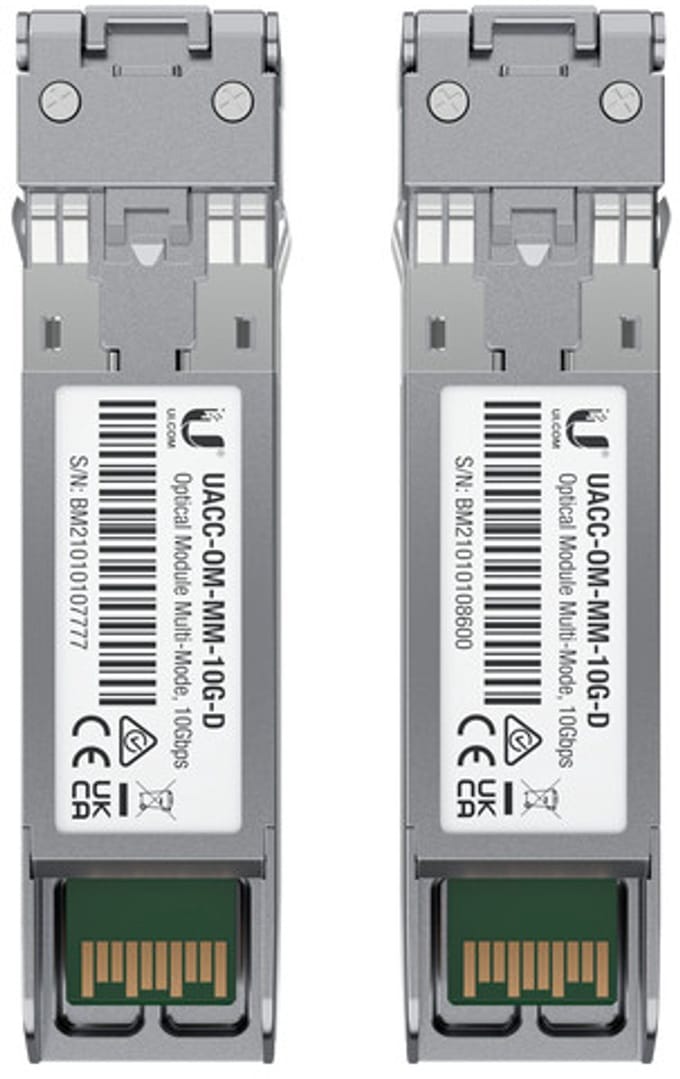Ubiquiti UACC-OM-MM-10G-D-2 / Fiber Multi-Mode Module 10G 2-Pack: UACC-OM-MM-10G-D-2 / Vezel Multi-mode module 10G, verpakking van 2 stuks