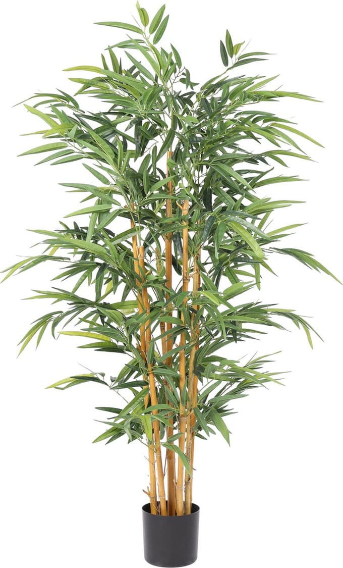 Kunst Bamboe Plant Deluxe – 155 cm – High Density – Echte Bamboe Stammen – In Pot