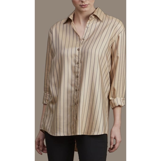 Stenströms Dina Shirt, Long Beige Stripe Taglia: 40 | Maglie a manica lunga Outlet | Donna | Marrone