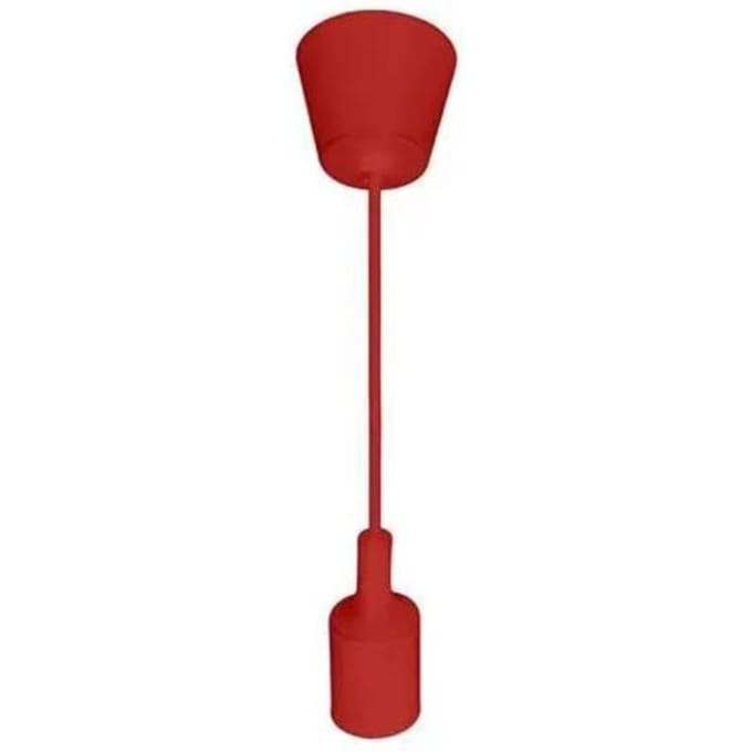 Suspension câble rouge (1m) E27 IP20 max 60W rouge