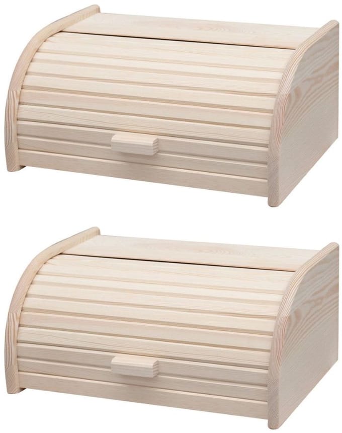 Set van 2 houten broodtrommels Fackelmann Boissellerie