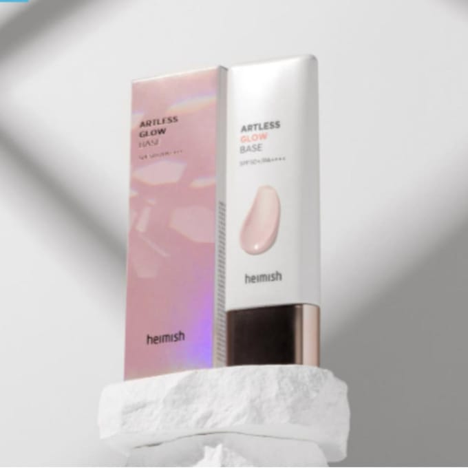 Heimish Artless Glow Base SPF50+ PA++++ 40ml | Base Nacrée Radiante & Base de Maquillage Protection UV gray