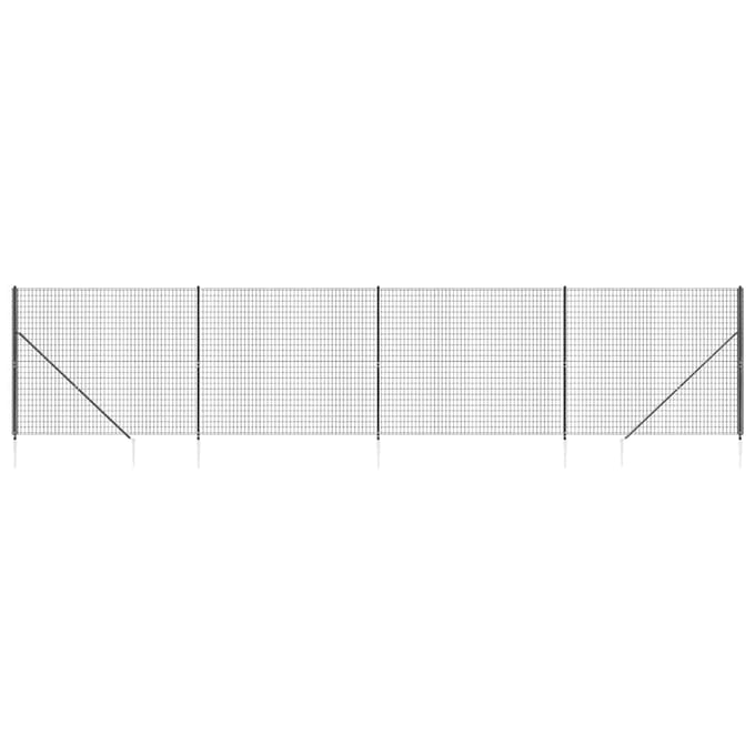 vidaXL - Draadgaashek - met - grondankers - 1,4x10 - m - antracietkleurig