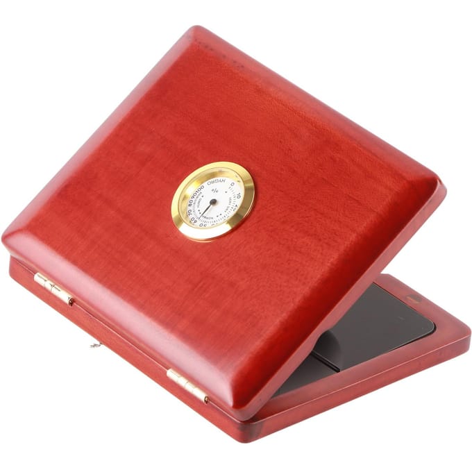 Saxofoon Klarinet Riet Etui Massief Hout 5?Reeds Holding Opbergdoos met Hygrometer barnsteen