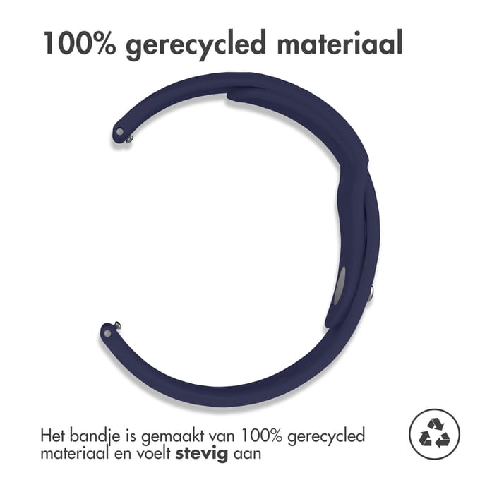 Siliconen Sport bandje - Universeel 20 mm aansluiting - Geschikt voor onder andere Geschikt voor Garmin Forerunner 20 mm / Venu / Venu 2 Plus / Vivoactive 3/5/6 - Donkerblauw