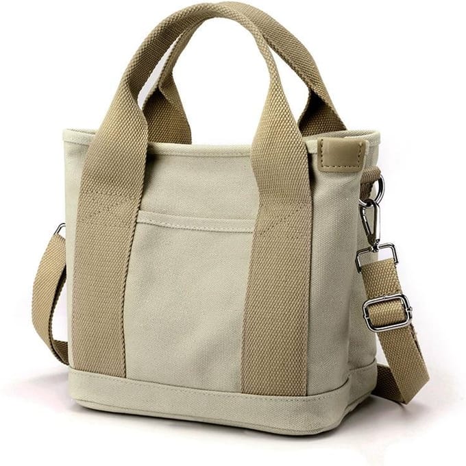 Dames kleine tas met ritssluiting Mode Dame Enkele schouder Draagbare verdikte canvas Mobiele telefoon emmer draagtas