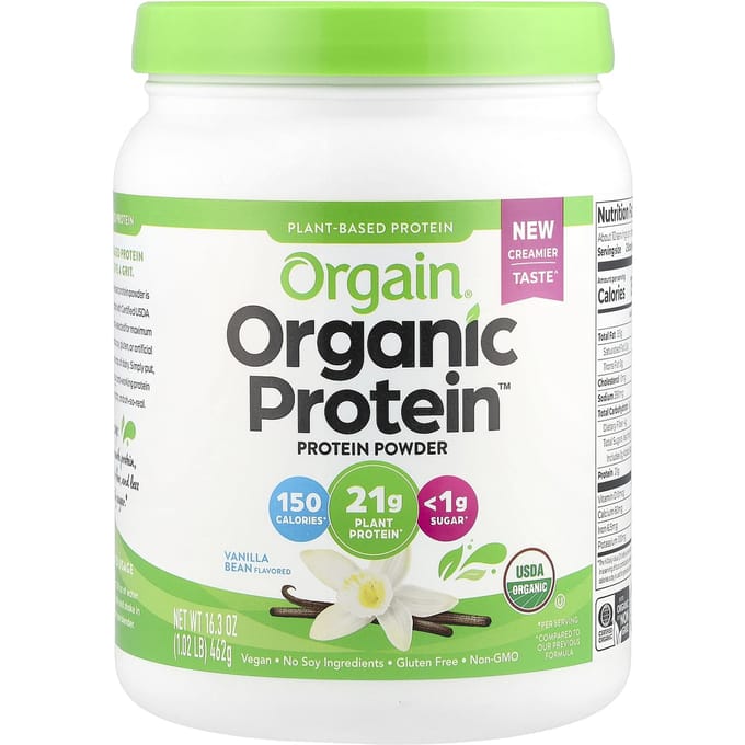 Orgain, poudre de protéines bio, à base de plantes, gousse de vanille, 1,02 lb (462 g)