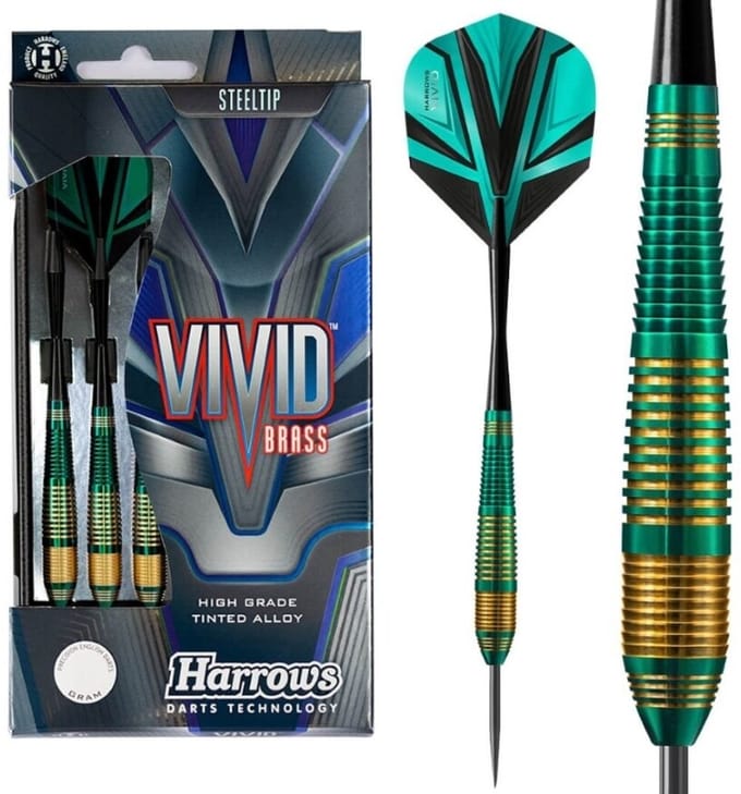 Harrows Vivid Green Brass - Dartpijlen