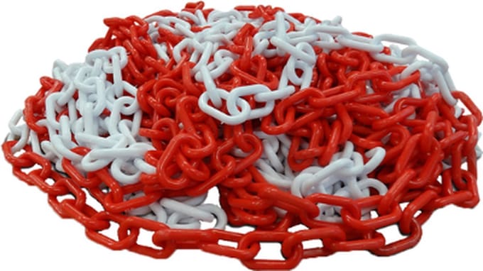 Mexxo afzetketting 25 meter - Rood / wit - Kunststof - Binnen & buiten - Schakels 6 mm