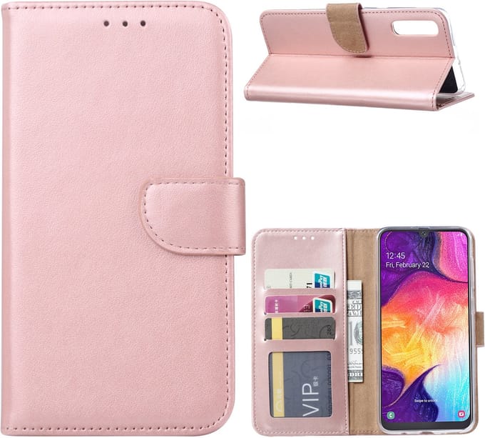 Ntech Portemonnee Hoesje Geschikt Voor Samsung Galaxy A50 - Rose Goud