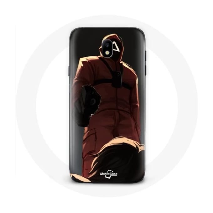 Samsung Galaxy J3 2017 Hoesje Inktvis Game Rode Soldaat met Driehoeksmasker rood