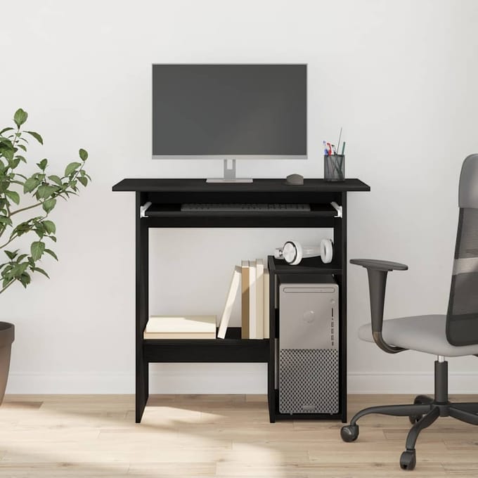 vidaXL - Bureau - 80x45x74 - cm - spaanplaat - zwart - eikenkleurig