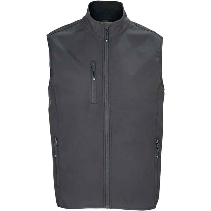 SOLS Heren Falcon Softshell Bodywarmer met rits (Houtskool Grijs Effen)