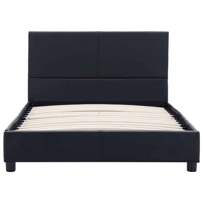vidaXL - Bedframe - kunstleer - zwart - 90x200 - cm