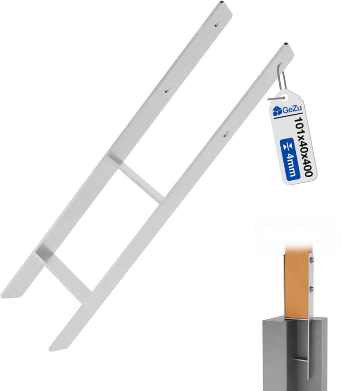 GeZu Impex H Paalhouder 101 x 400 mm Thermisch Verzinkt anker paaldrager paalanker paalsteun