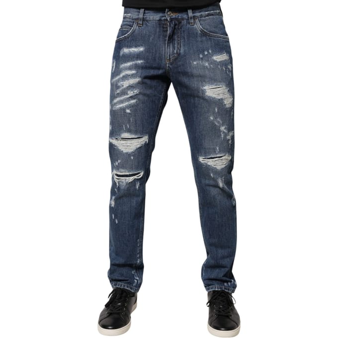 Versleten Denim Jeans