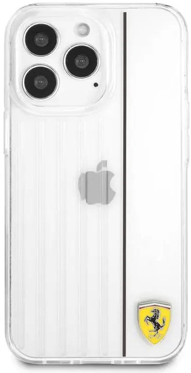 Ferrari 3D Stripes Black Line Back Case - Geschikt voor Apple iPhone 13 Pro Max (6.7") - Zwart