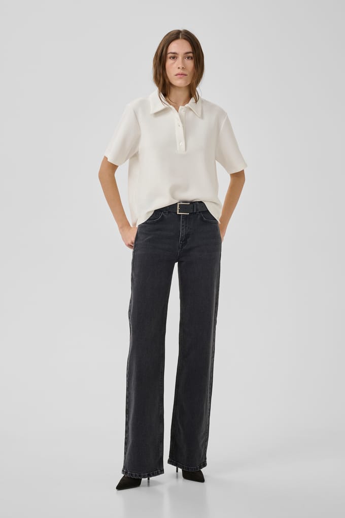My Essential Wardrobe Mwhelle Polo Tee Tops & T-shirts Dames - Shirt - Wit - Maat S