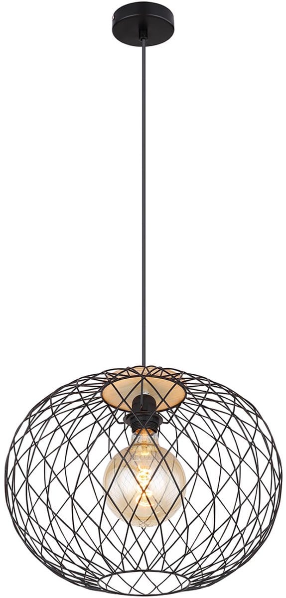 Globo - hanglamp - Lacky - zwart - metaal - Ø 40cm - E27 - 54039H