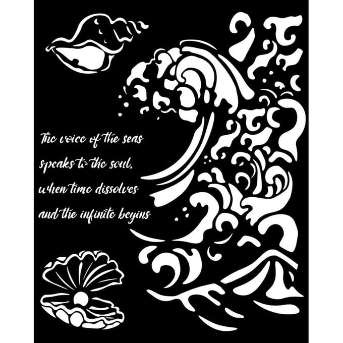 Sjabloon "Silent Sea - Wave and Shell"