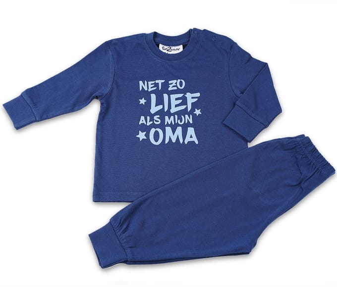 Fun2Wear - Pyjama Lief Als Oma - Navy Blauw - Maat 80 - Jongens