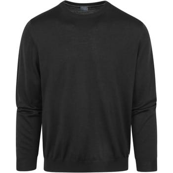 Olymp Trui O-Hals Wol Zwart - Maat XXL - Heren - Pullovers
