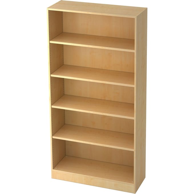 Boekenkast, 5 OH, spaanplaat, B 1000 x D 400 x H 2004 mm, ahorndecor