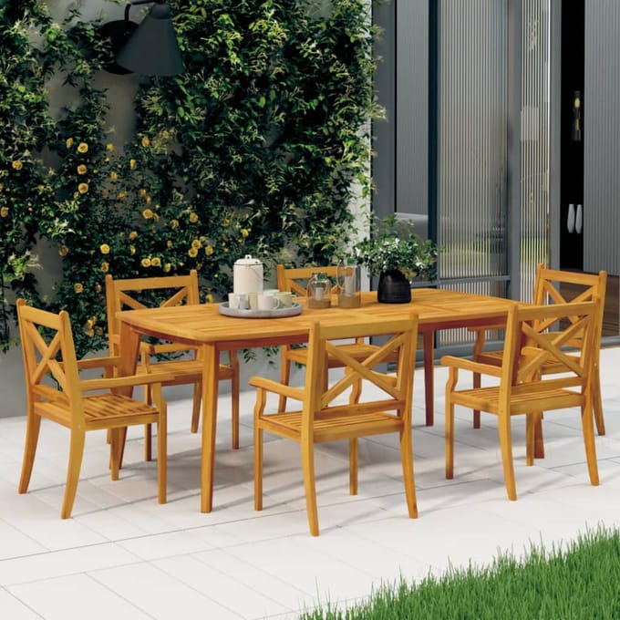 vidaXL - Tuinstoelen - 6 - st - massief - acaciahout
