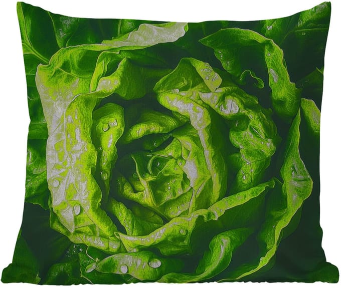 Sierkussen Buiten - Groente - Sla - Groen - 60x60 cm - Weerbestendig