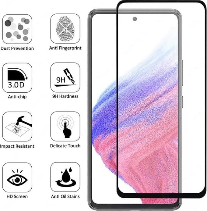 Shop4 - Samsung Galaxy A73 5G Glazen Screenprotector - Edge-To-Edge Gehard Glas Transparant