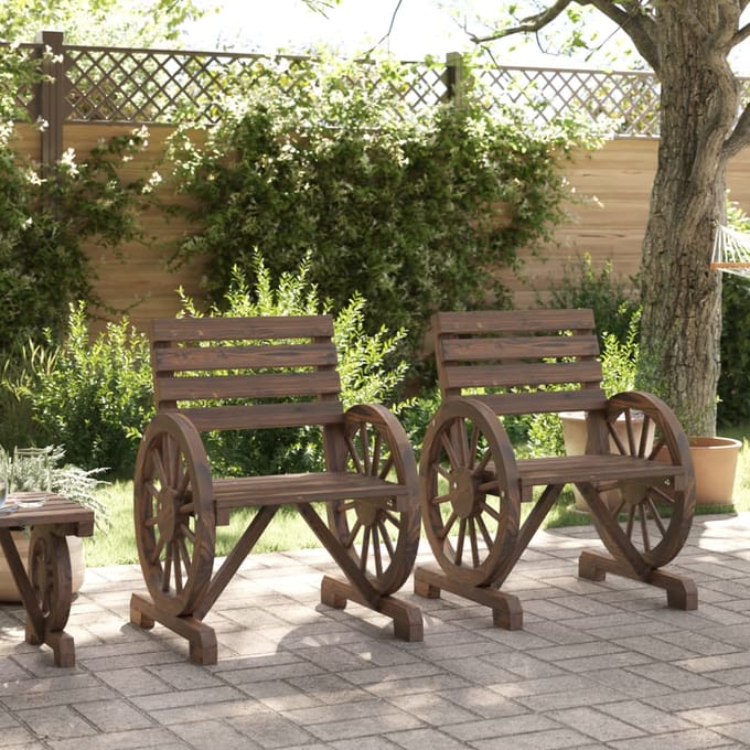 vidaXL - Tuinstoelen - 2 - st - 58x58x78,5 - cm - massief - vurenhout